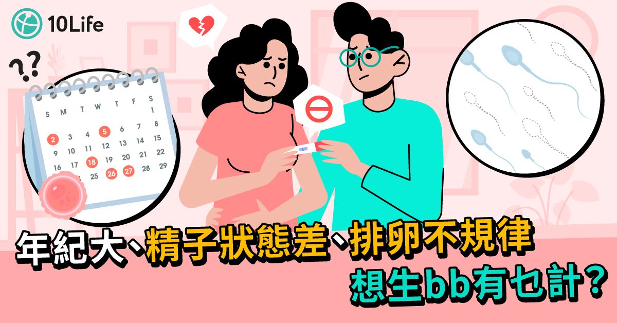 年紀大、精子狀態差、排卵不規律 想生bb有乜計?